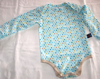 Langarm Babybody - Sternchen /  ecru - Gr. 74/80