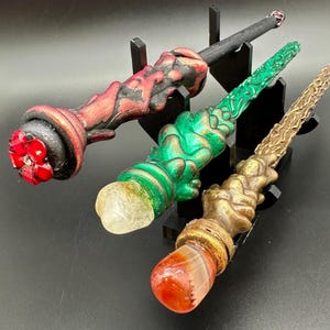 Handcrafted Wand - Wizard, Witch, Fairy Wand - Witchcraft, Wicca, Goth, Pagan, Spiritual – Drip Magic Wands 13&quot;-15&quot; -Costume Magic Wands