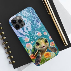 Cell Phone Case Beachy Sea Turtle Tough Case IPhone Case Android Cell Phone Protective Case Colorful Phone Case Gift for Her Gift for friend