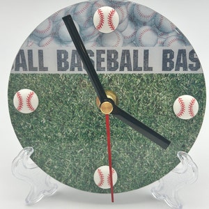 Upcycled CD Clock - 5” Desk/Table Clock - Repurposed CD Clock - Unique, One-of-a-Kind Gift - Baseball Field Clock