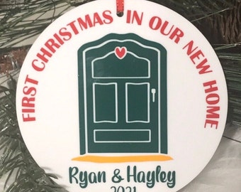 Front Door - First Christmas in our New Home Ornament, Newlyweds Gift, New Homeowners Gift, Personalized New Home Ornament