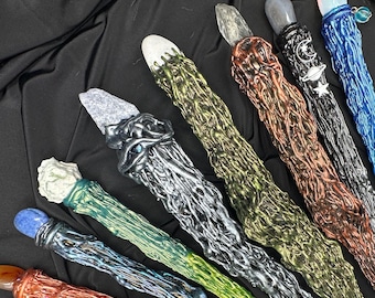 Handcrafted Wizard Wand, Merlin Style, Wicca Pagan Costume Prop
