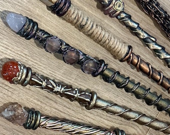 Handcrafted Magic Wand – Wizard, Witch & Fairy Wand | Pagan, Wicca and Gothic Ritual Tool and Costume Accessory