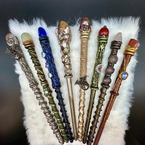 Deluxe Handcrafted Magic Wand - Wizard, Witch, Fairy Wand - Witchcraft, Wicca, Goth, Pagan, Spiritual, Assorted Deluxe 13&quot;-16&quot; Costume Wands