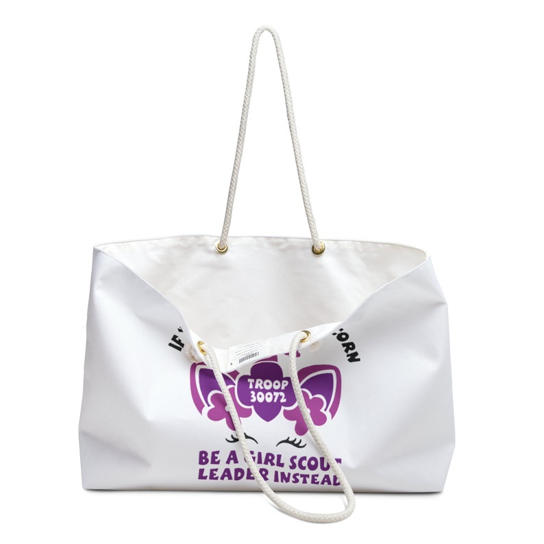 Personalized Girl Scout Weekender Bag, Unicorn Design image 3