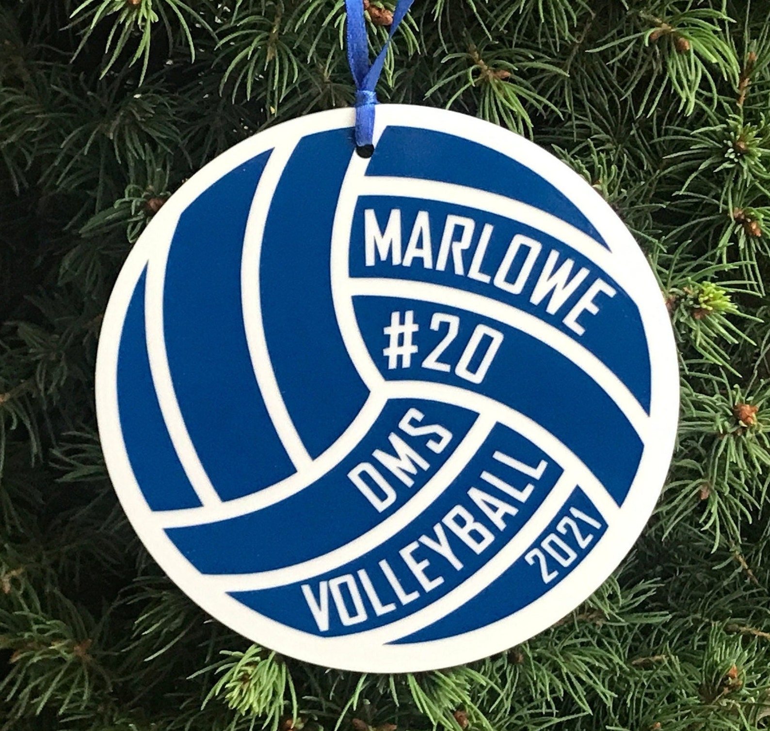 Personalized Volleyball Ornament / 4 White Acrylic Disc Etsy