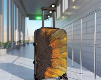Sunflower Painting Suitcase, Floral Travel Luggage