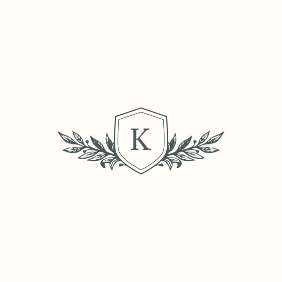 Initial Wreath Monogram Wedding Crest Instant Digital Etsy