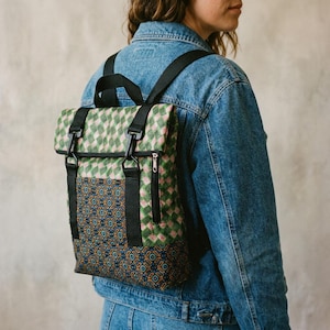 Rucksack Rucksack Foldover Afrikanischer Druck / Ankara Print Überschlagtasche / Handgefertigte Tasche / Öko-Tasche / Tasche mit afrikanischem Muster E