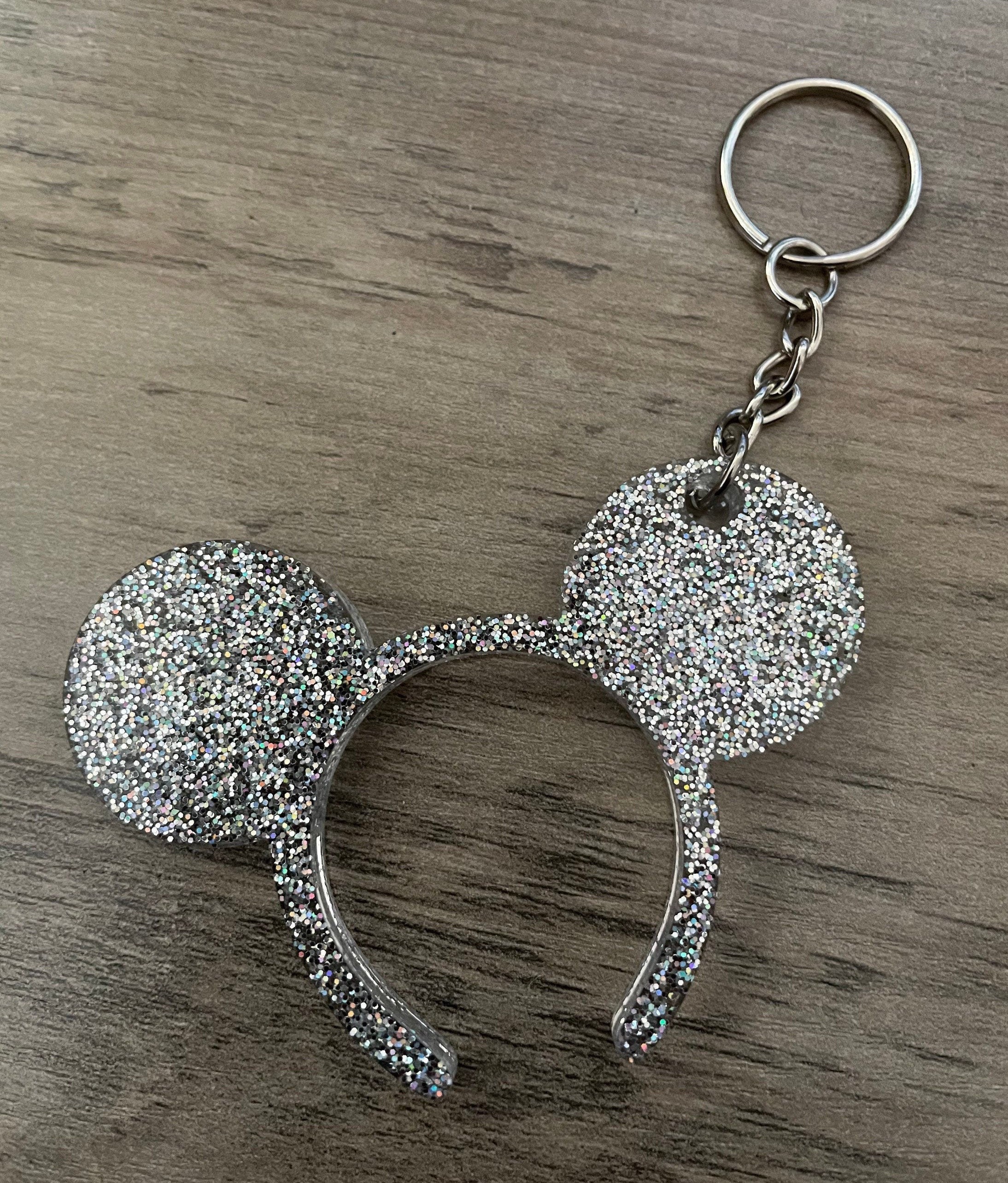 Silver Sparkle Mickey Ears Etsy