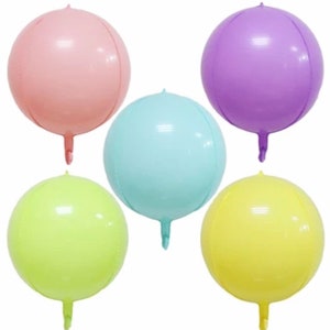 Giant macaron balloons - candy balloons  - 22&quot; 4D macaron balloons - pastel balloons - orbz balloons  - sphere balloons