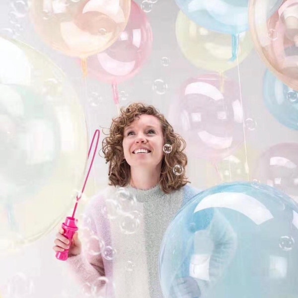 CRYSTAL CLEAR balloons - clear and colored transparent balloon - bubble balloon -bobo balloon-clear balloon-  18" and 36"