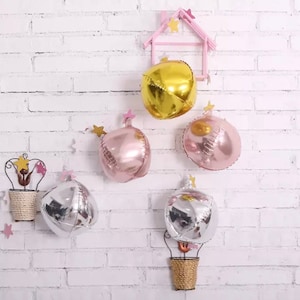 Set of 10 balloons - 10&quot; 4D orbz balloons - sphere balloons - rose gold , silver , gold - mini orbz balloons