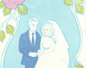 Vintage Wedding Couple Clip Art: Bride and Groom (Digital Download)