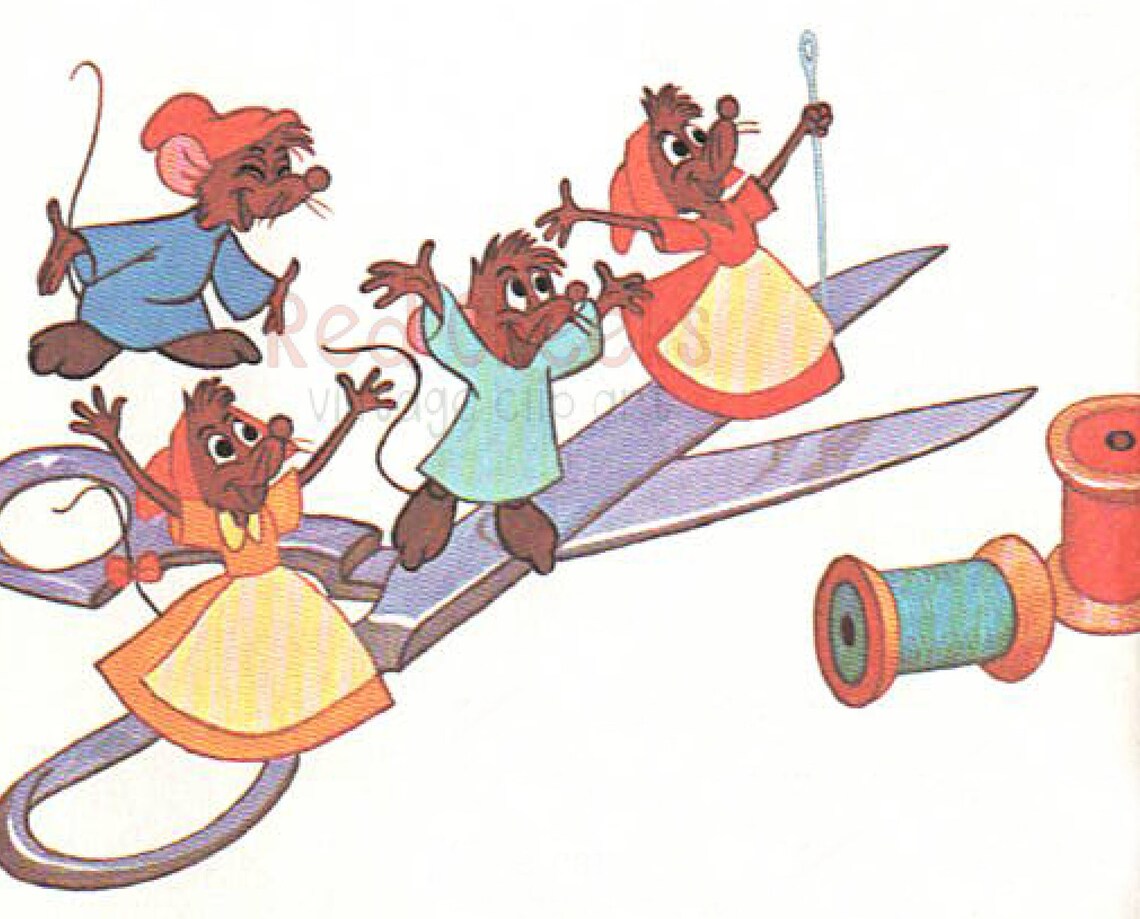 Digital Download of Vintage Disney Cinderella Sewing Mouse | Etsy