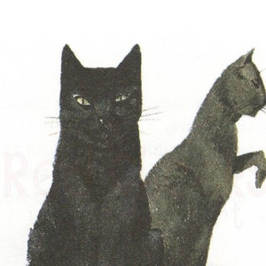 Digital Download of Vintage Black Cats Cat Kitten Animal Paper Decor High Res Craft Supply Clip Art Image Halloween Witchy Witchy