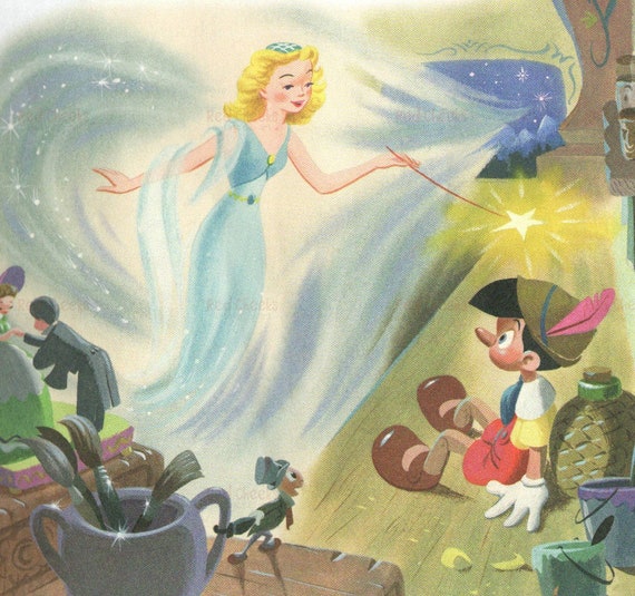 Digital Download Of Vintage Disney Pinocchio The Blue Fairy Etsy India