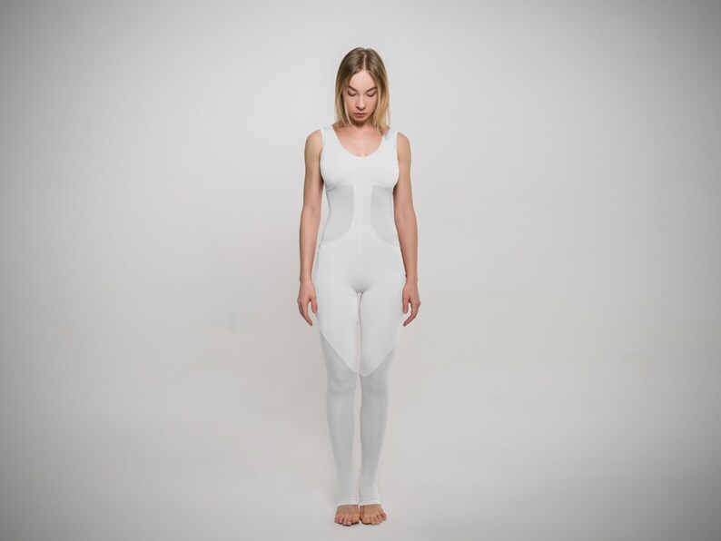 Uma. White Yoga Unitard. Woman Yoga Suit. Bodysuit. Catsuit. Etsy