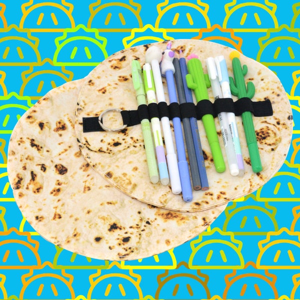 Burrito | Soft Taco | Tortillas pencil or pen stationary holder with velcro closure