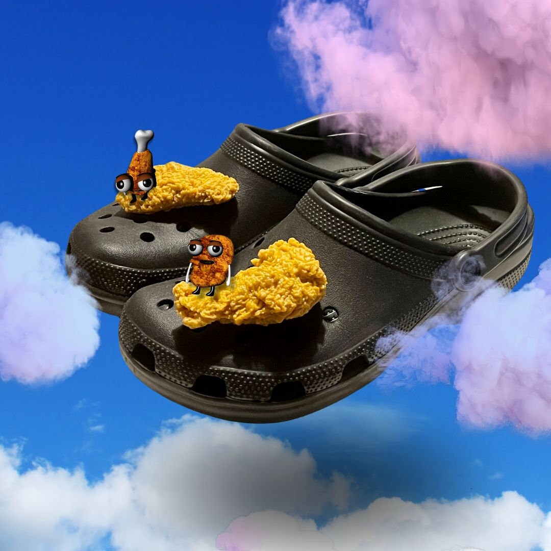 Handcrafted Fried Chicken Shoe Charm Fun and Realistic Food Charm for