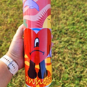 Bad Bunny Un Verano Sin Ti 20oz 30oz Skinny Tumbler Custom Drink Ware With Straw Personalized