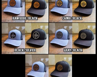 Custom Trucker Patch Hat Laser Engraved Company Logo Personalized Text Richardson Snapback Hats Business Logo