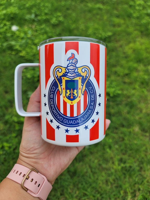 Chivas De Guadalajara 10 oz Insulated Coffe Mug Club Guadalajara Logo Futbol Mexicano Soccer Liga MX Custom Personalized Gift Present