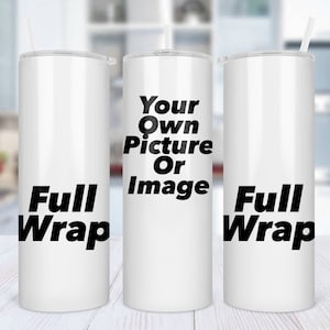 Custom Your Picture Or Image 20oz Skinny Straight Tumbler Custom Personalized Gift Present