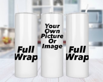 Custom Your Picture Or Image 20oz Skinny Straight Tumbler Custom Personalized Gift Present