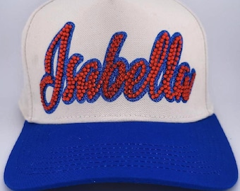 Personalized Custom Baseball Cap, Glitter Vinyl Rhinestone Sports Cheer Mom Hat Blingy Cap Gameday