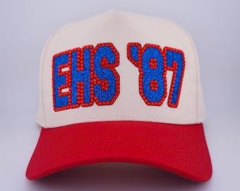 Personalized Custom Baseball Cap, Glitter Vinyl Rhinestone Sports Cheer Mom Hat Blingy Cap Gameday
