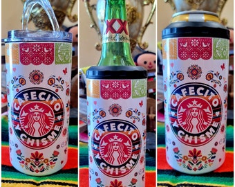 Cafecito Y Chisme 16oz 4in1 Tumbler Colorful Mexican Theme Banner Personalized Chula Chismosa Cabrona Chingona Perrona Toxica