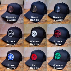 Custom Trucker Patch Hat Laser Engraved Company Logo Personalized Text Richardson Snapback Hats Business Logo