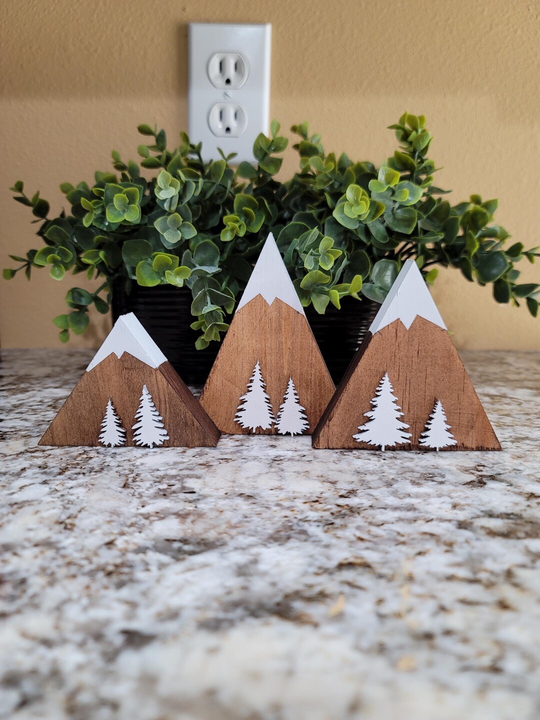 Mountain Shelf Decor, Pine Tree Shelf Decor Nursery, Mini Wood Mountain ...