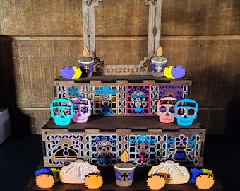 Dia De Los Muertos Day Of The Dead Altar With DIY Paint Kit Family Love Wood Decor Custom Ofrenda Seres Queridos Recordando Familia