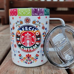 Cafecito Y Chisme 10oz Insulated Coffe Mug Colorful Mexican Theme Banner Personalized Chula Chismosa Cabrona Chingona Perrona Toxica image 4