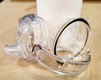 Lid Replacement Sippy Cup Holding Lid Upgrade Sliding Lid plus straw.