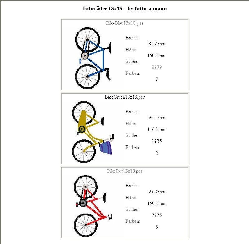 Stickdatei MEIN FAHRRAD Fahrräder Bike radfahren machine embroidery design Rad bicycle Bild 3