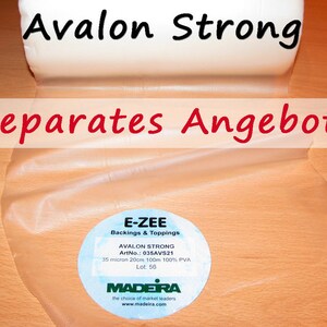 4 m Embroidery Film Avalon Film 20 my Madeira Water-soluble Embroidery Film Machine Embroidery Avalon image 3