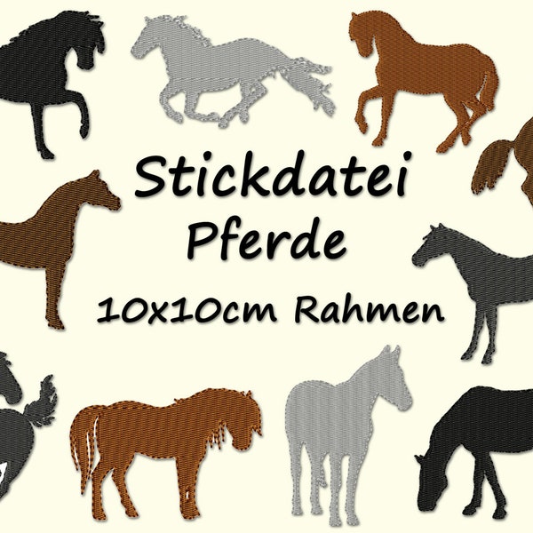 Stickdatei PFERDE Pferd Silhouette Scherenschnitt