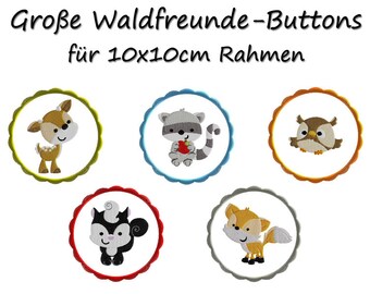 Stickdatei GROSSE WALDFREUNDE-BUTTONS Applikation