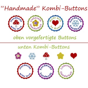 Stickdatei HANDMADE-BUTTONS Kombi-Set 12-teilig Applikation Embroidery design combine lables Bild 1