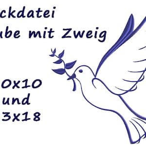 Embroidery file dove with branch for wedding baptism communion confirmation dove wedding christening confirmation peace