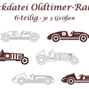 Stickdatei OLDTIMER-RALLYE Männer Autos Cars Mann Bild 1