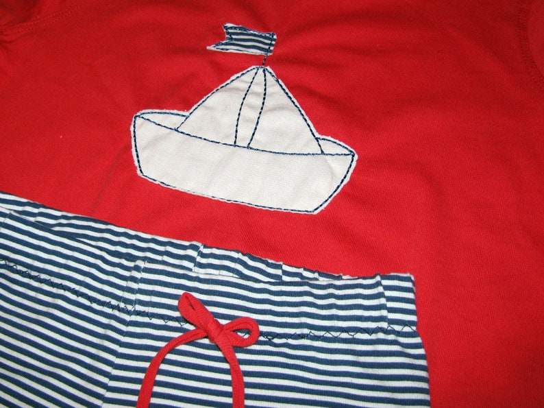 Stickdatei PAPIERSCHIFFCHEN Papier Schiff Boot See embroidery design nautical maritim paper ship redwork Bild 3