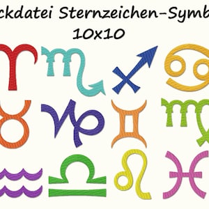 Embroidery file zodiac sign symbols Zodiac embroidery pattern embroidery design symbol