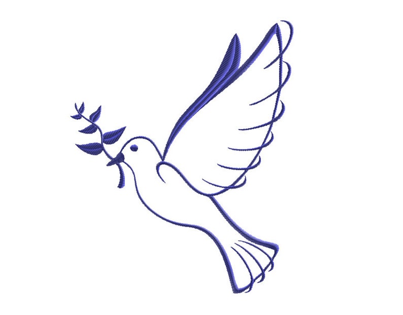 Stickdatei TAUBE MIT ZWEIG für Hochzeit Taufe dove wedding