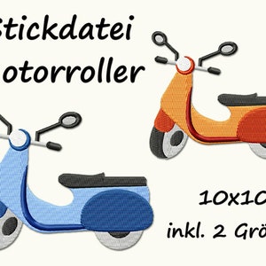 Embroidery file Roller Mofa Motorroller Roller Machine Embroidery Design Italy Italy