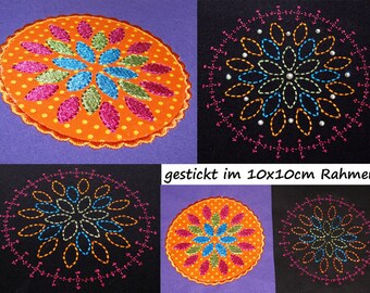 Stickdatei ZAUBERBLÜTE 4-tlg. Doodle Blumen Tasche machine embroidery design magic flower