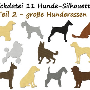 Embroidery file 11 DOG SILHOUETTES large breeds